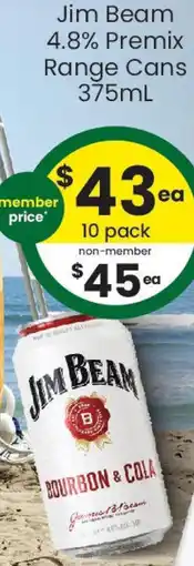 The Bottle O Jim Beam 4.8% Premix Range Cans offer