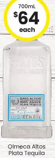 The Bottle O Olmeca Altos Plata Tequila offer