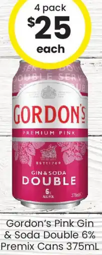 The Bottle O Gordon's Pink Gin & Soda Double 6% Premix Cans offer