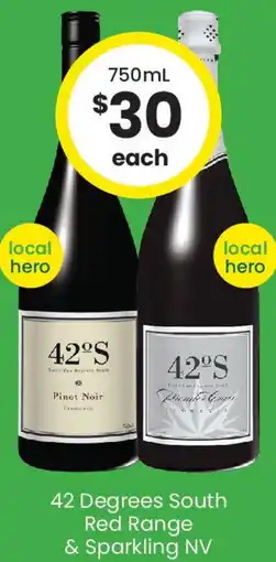 The Bottle O 42 Degrees South Red Range & Sparkling NV offer