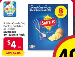 Spar Smith's Crinkle Cut, Doritos, Sunbites or Twisties Multipack offer