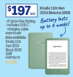 Officeworks Kindle 11th Gen 2024 Matcha 16GB offer