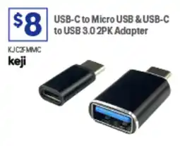 Officeworks USB-C to Micro USB & USB-C to USB 3.0 2PK Adapter offer