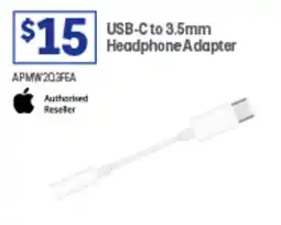 Officeworks USB-C to 3.5mm Headphone Adapter offer