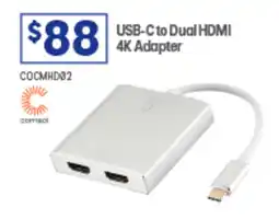 Officeworks USB-C to Dual HDMI 4K Adapter offer