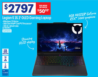 Officeworks Legion 5 15.1" OLED Gaming Laptop offer
