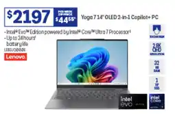 Officeworks Yoga714" OLED 2-in-1 Copilot + PC offer