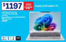 Officeworks Aspire 14 Al Copilot+ PC offer