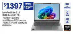Officeworks IdeaPad Slim 514" OLED Copilot+ PC offer