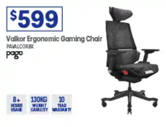 Officeworks Valkor Ergonomic Gaming Chair offer