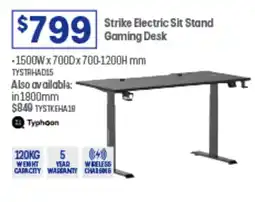 Officeworks Strike Electric Sit Stand Gaming Desk offer