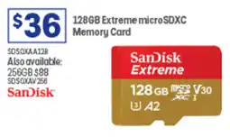 Officeworks 128GB Extreme micro SDXC Memory Card offer