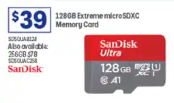 Officeworks 128GB Extreme microSDXC Memory Card offer