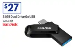 Officeworks 64GB Dual Drive Go USB offer