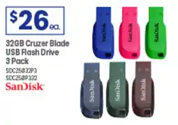 Officeworks 32GB Cruzer Blade USB Flash Drive offer