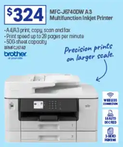 Officeworks MFC-J6740DW A3 Multifunction Inkjet Printer offer