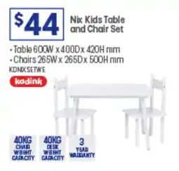 Officeworks Nix Kids Table and Chair Set offer