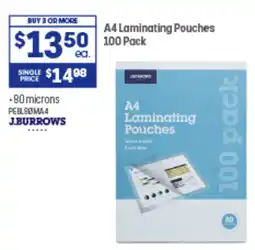 Officeworks A4 Laminating Pouches offer