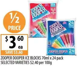 Supabarn Zooper dooper ice blocks offer