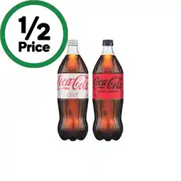 Woolworths Coca-Cola Classic, Zero Sugar or Diet Soft Drink Varieties 1.25 Litre offer