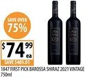 Supabarn 1847 first pick barossa shiraz 2021 vintage offer
