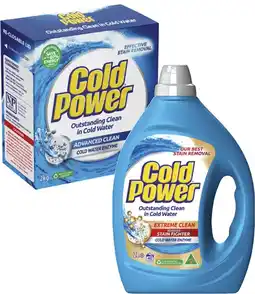 Coles Cold Power Laundry Liquid 2 Litre or Powder 2kg offer