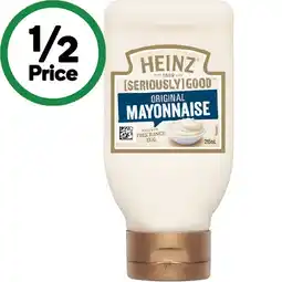Woolworths Heinz Seriously Good Mayonnaise, Aioli or Tartare 295ml offer