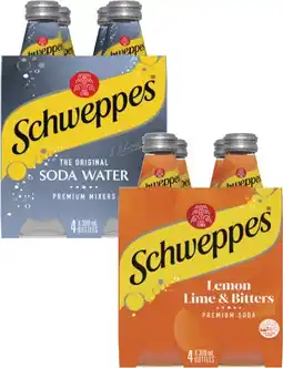 Coles Schweppes Mixers, Soft Drink or Mineral Water 4x300mL offer