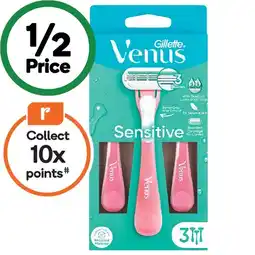 Woolworths Gillette Venus Sensitive Disposable Razors Pk 3 offer