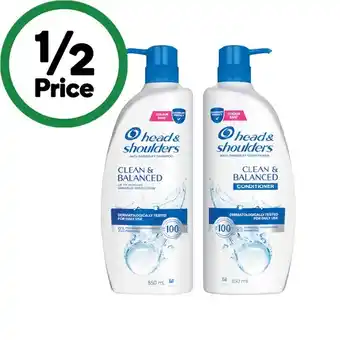 Woolworths Head & Shoulders Shampoo or Conditioner 850ml offer