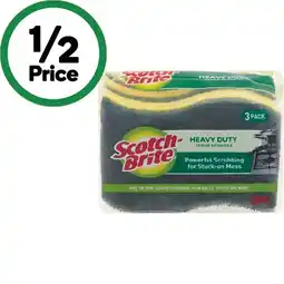 Woolworths Scotch-Brite Sponge Scourers Pk 3 offer