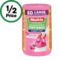 Woolworths Multix Colour Scents Large Kitchen Tidy Bags Pk 60 offer