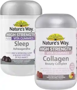 Coles Nature's Way High Strength Adult Vita Gummies Collagen 50 Pack or Sleep 40 Pack offer