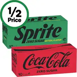 Woolworths Coca-Cola, Sprite or Fanta Soft Drink Varieties 10 x 375ml offer
