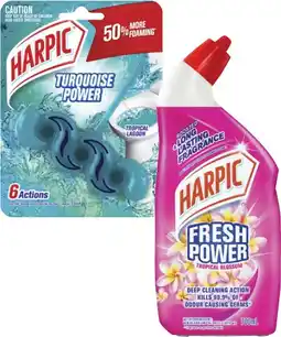Coles Harpic Fresh Power Liquid 700mL or In The Bowl Toilet Cleaner 39g offer