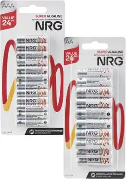 Coles NRG Batteries AA or AAA 24 Pack offer