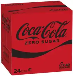 Coles Coca-Cola Zero Sugar Soft Drink 24x375mL offer