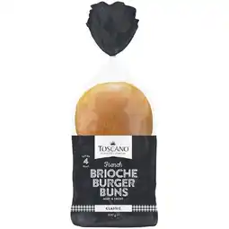 Woolworths Toscano Brioche Burger Buns 200g Pk 4 offer