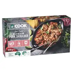Woolworths Woolworths COOK Slow Cooked Pork Shoulder Mild Mexican 650g offer