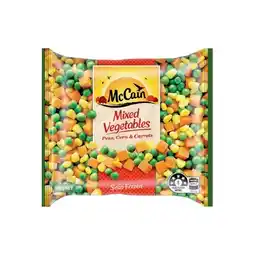 Woolworths McCain Mixed Vegetables Peas, Corn & Carrots 500g offer