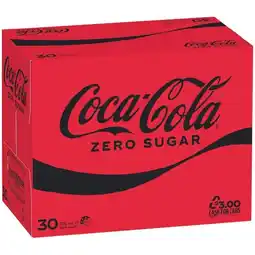 Woolworths Coca-Cola Classic, Diet or Zero Sugar Soft Drink Varieties 30 x 375ml offer