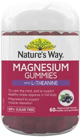 Coles NEW Nature's Way Magnesium Gummies with L-Theanine 60 Pack^ offer
