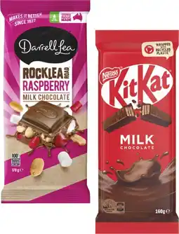 Coles Nestlé Block Chocolate 118g-180g or Darrell Lea Block Chocolate 160g-170g offer