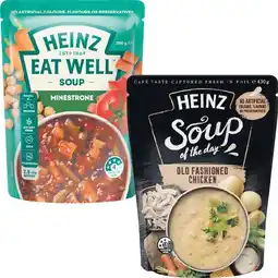 Woolworths Heinz Soup of the Day Pouch 430g or Eat Well Soup 380g offer