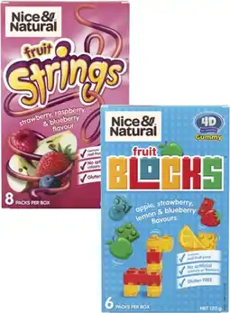 Coles Nice & Natural Fruit Strings or Blocks 120g-136g offer