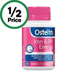 Woolworths Ostelin Iron & B+ Energy Tablets Pk 30 offer