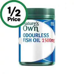 Woolworths Nature’s Own Fish Oil Odourless 1500mg Pk 200 offer
