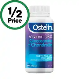 Woolworths Ostelin Vitamin D3 & Glucosamine + Chondroitin Tablets Pk 90 offer