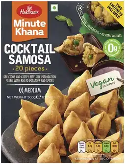 Coles Haldirams Cocktail Samosas 20 Pieces 500g offer