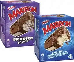 Coles Peters Maxibon 4 Pack 560mL offer